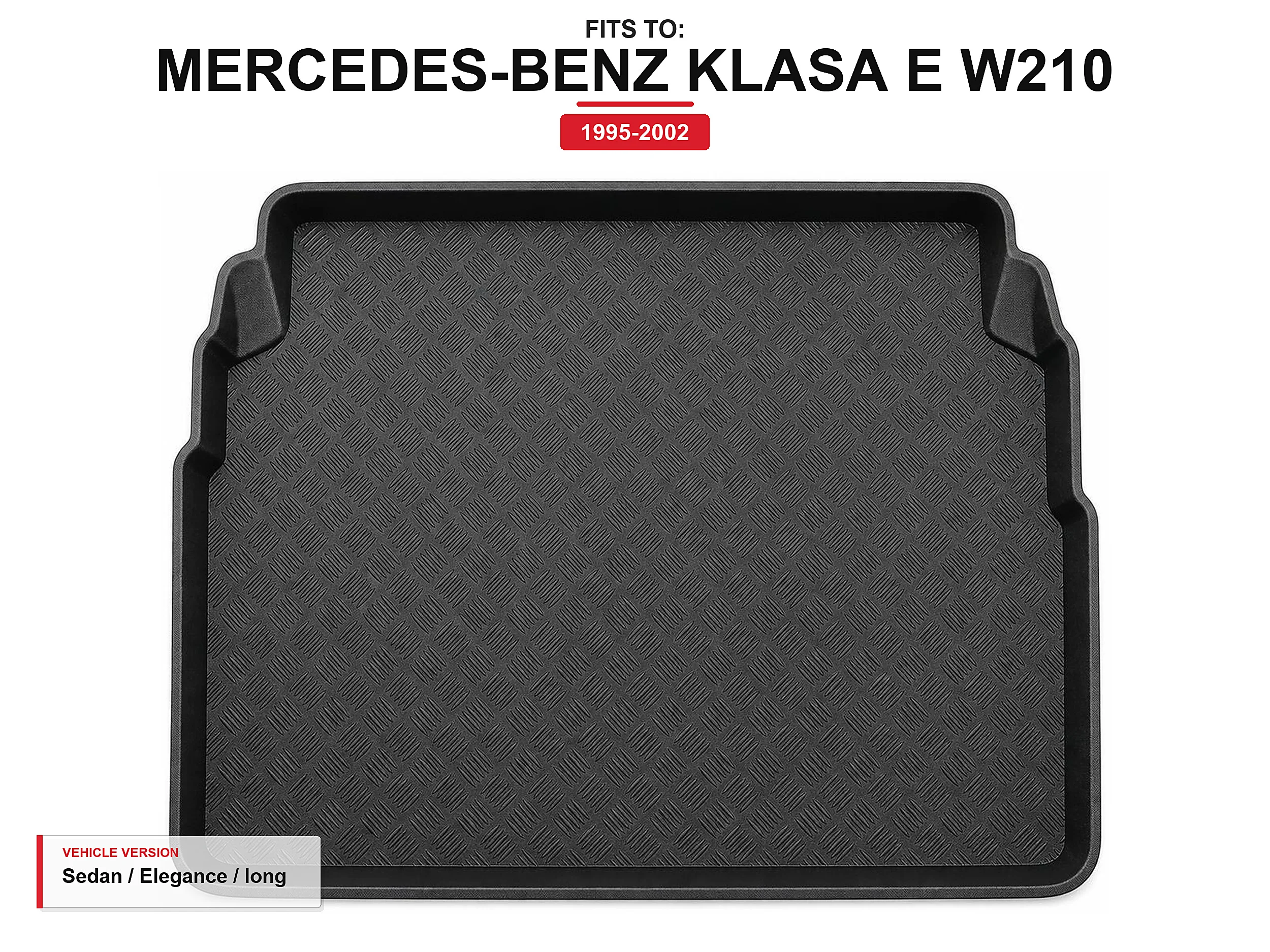 Kofferbakmat met rand voor: Mercedes-Benz E-Klasse W210 1995-2002 Sedan