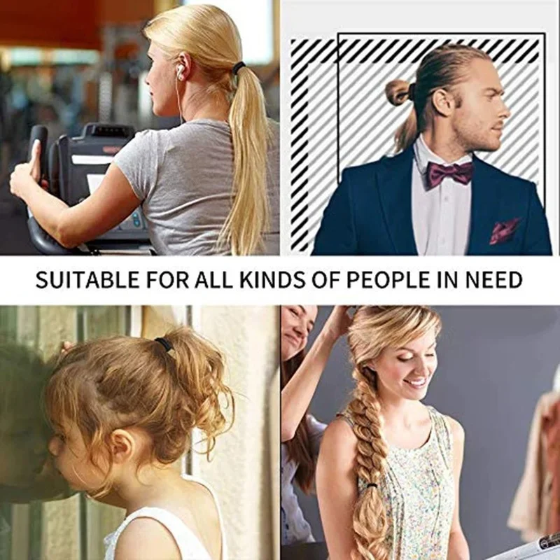 30/50/100 pièces cravate de cheveux fille avec cravate de cheveux noire haute élastique pour femmes hommes cheveux fins cravate cheveux accessoires cheveux cravates