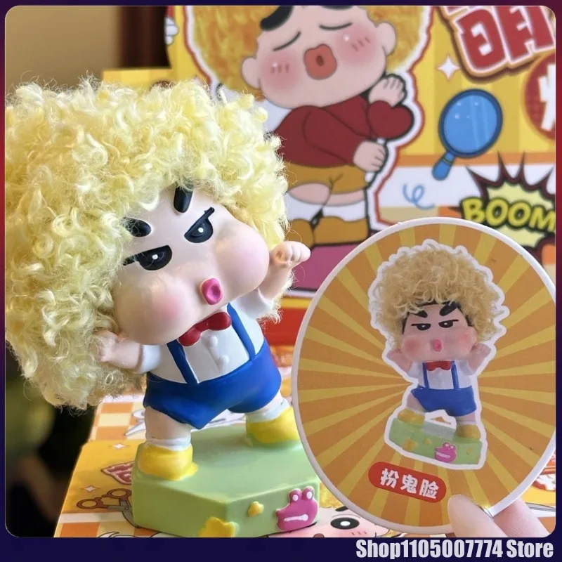 أنيمي تلوين شين تشان سلسلة صندوق أعمى دمية الكرتون لطيف نموذج لجسم اكسسوارات ديكور دمية مفاجأة هدية