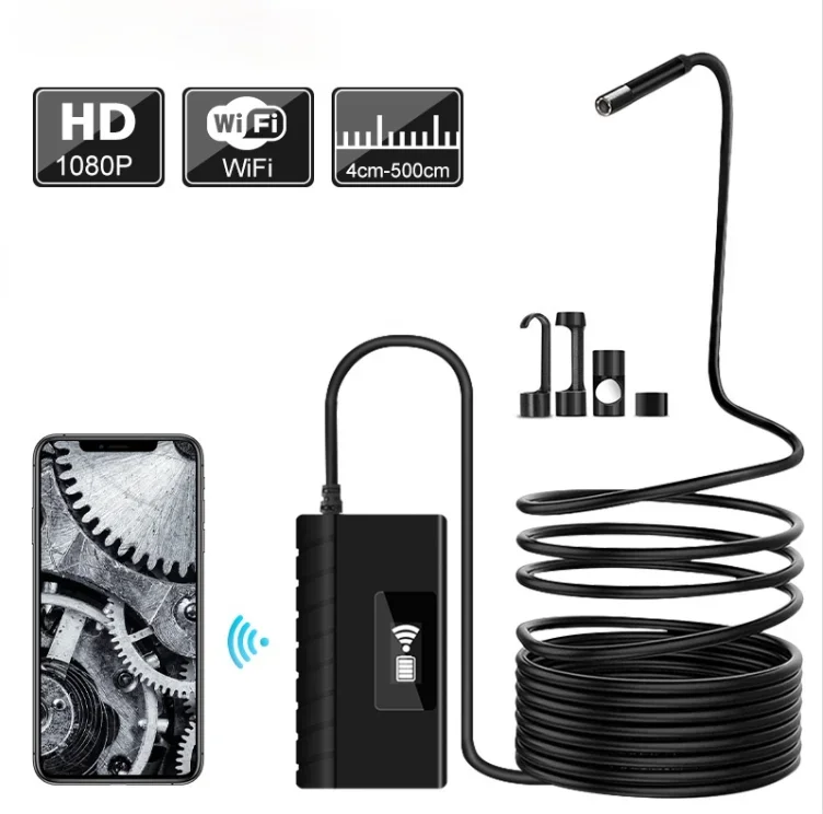 

Telescoping Wifi Endoscope Camera 5.5mm 1080P HD Semi-Rigid Snake Camera USB Endoscope Borescope Endoscope for Iphone Tablet