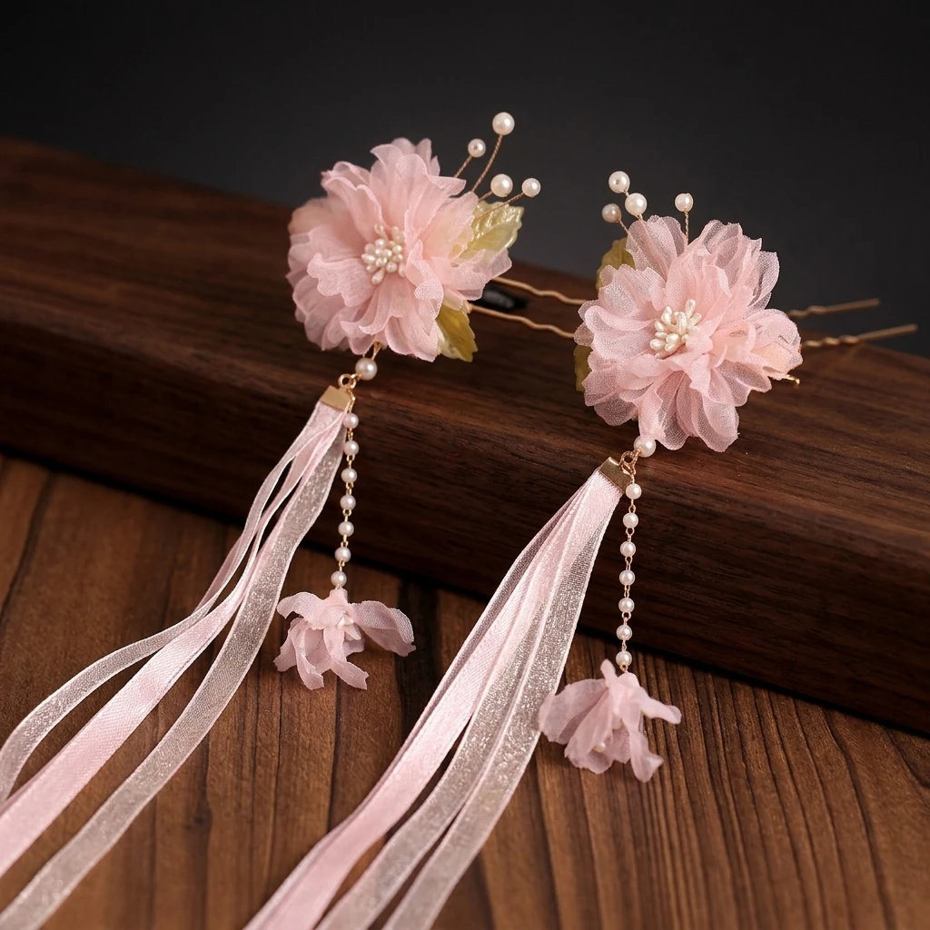 Presilhas de cabelo de chiffon - Hanbok Hair Pin avaliação e preço