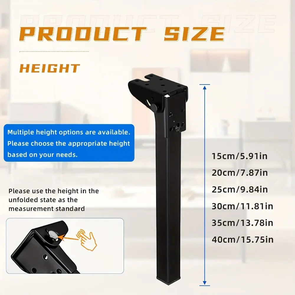 Metal Furniture Feet Adjustable Removable Metal Legs Durable Multi-purpose Computer Desk Foot Home Office Coffee Table