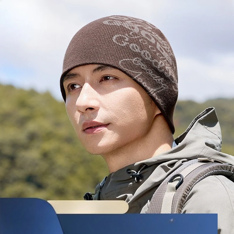 Winter New Outdoor Cycling Ear Protection Warm Knitted Hat Big Head Suitable for Elastic Wool Hat Trendy Simple Cold Hat
