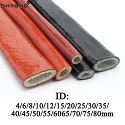 High Temperature Resistant Fiberglass Tube Silicone Resin Coated Glass Fiber Braided Fireproof Sleeve Fire Retardant Casing Pipe