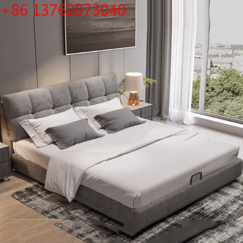 

Роскошная двуспальная кровать с изголовьем-сторажем и деревянным каркасом, для спальни, для взрослых, мебель для дома