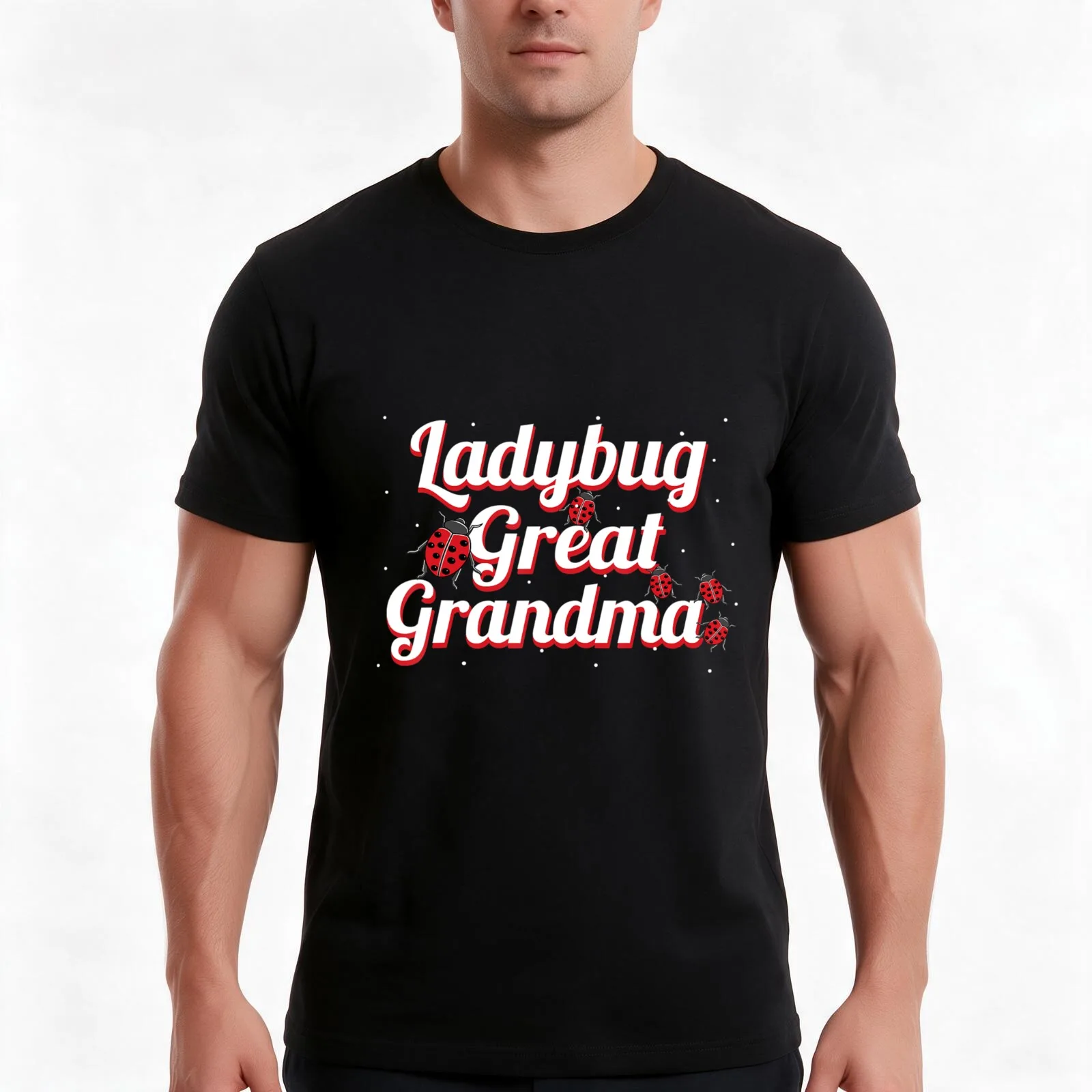 Ladybug Great Grandma Ladybeetle Lover T-Shirt, Summer Casual Cotton Tee, Oversized Streetwear Tops, Vintage Graphic Print