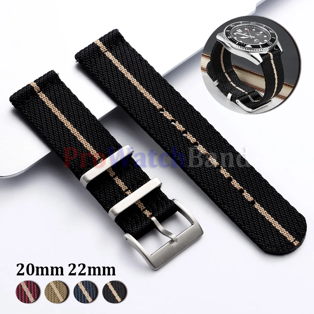 

20mm 22mm Nylon Strap for Tudor for Omega Watch Band Woven Canvas Wristbands for Seiko Men Military Sport Quick Release Bracelet