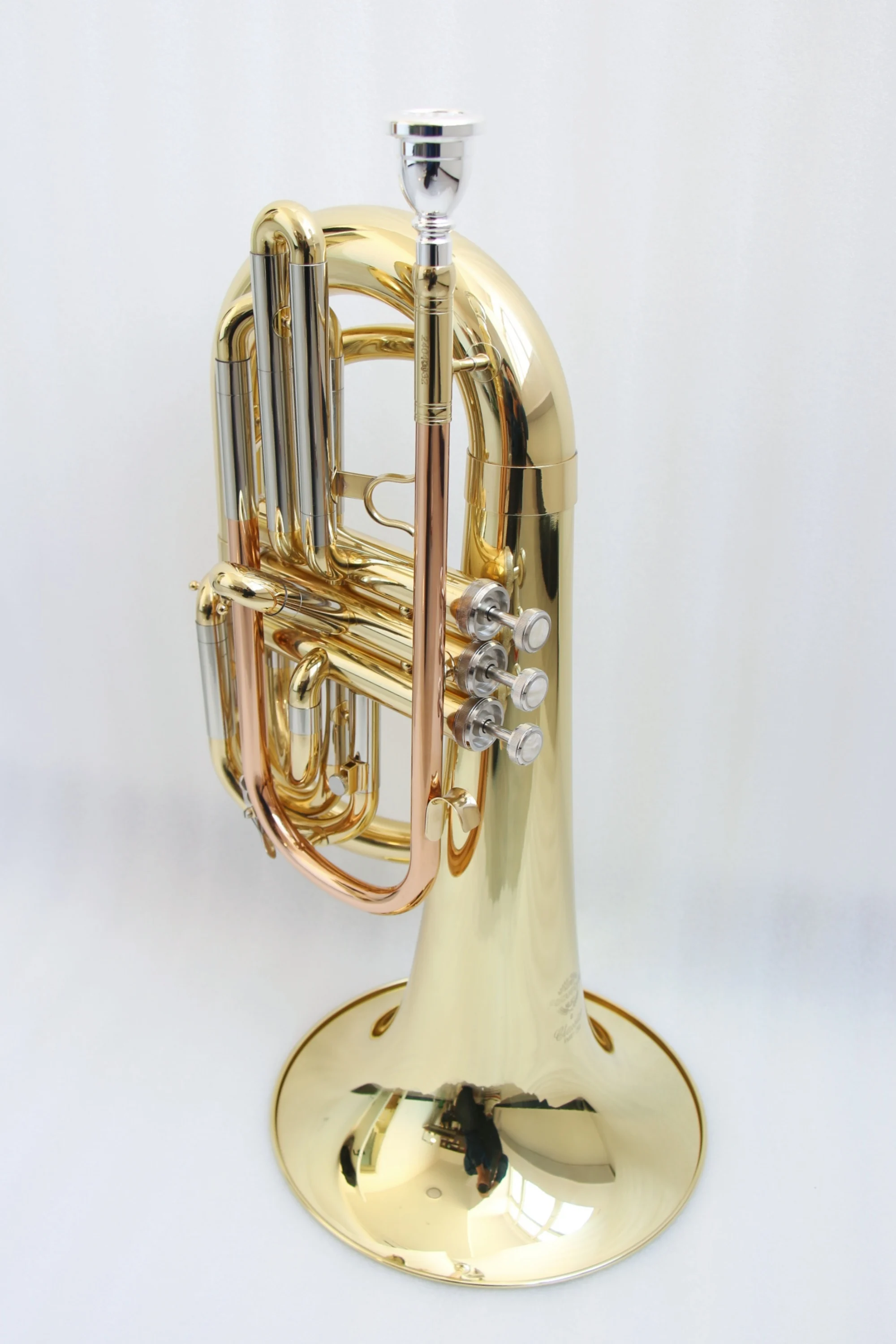 High End BB Tone Marching Baritone with Clear Lacquer Finish and Brass Body