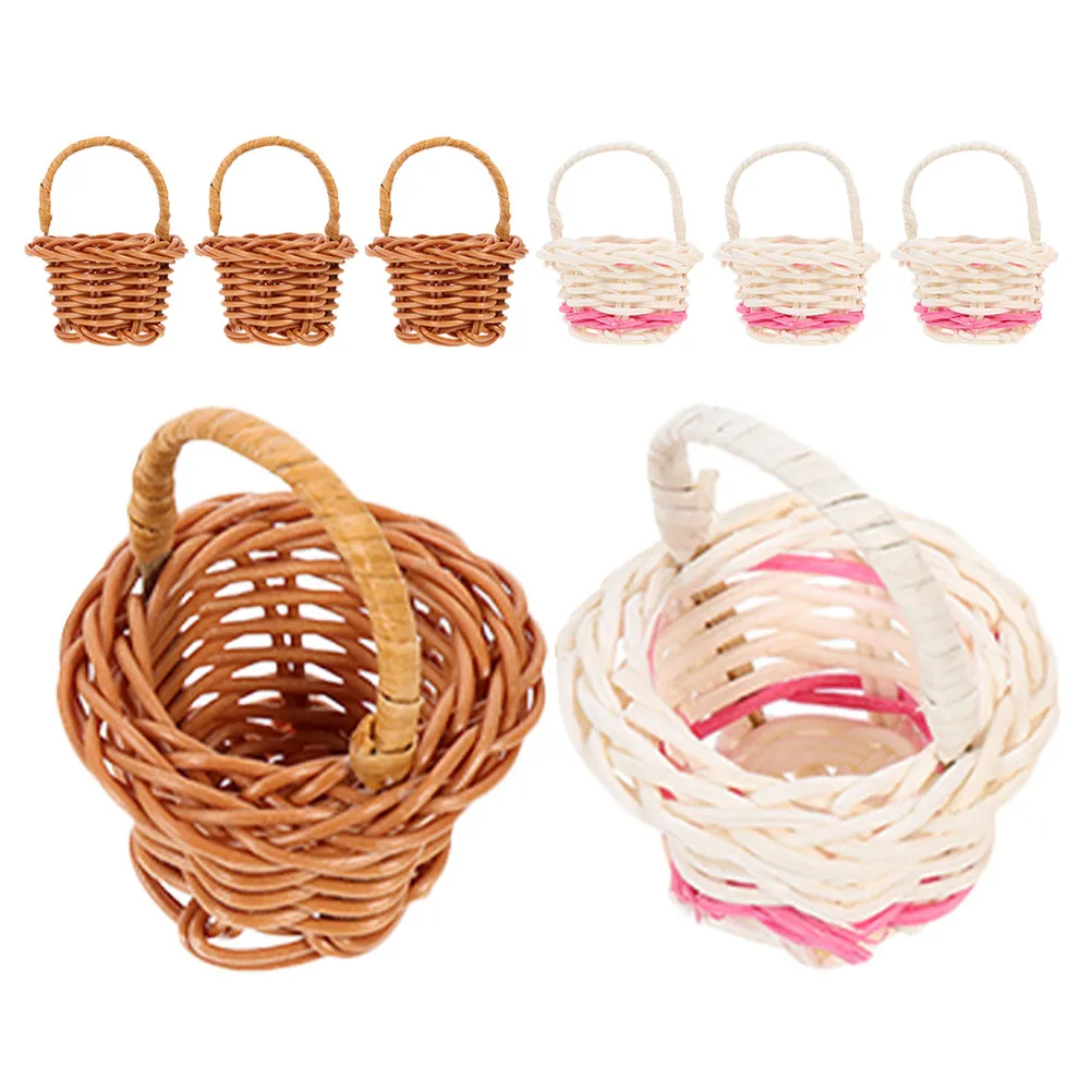 

8Pcs Miniature Rustic Hand-Woven Flower Baskets Natural Tiny Basket Decorations Home Decor Photography Prop Flower Girl Basket