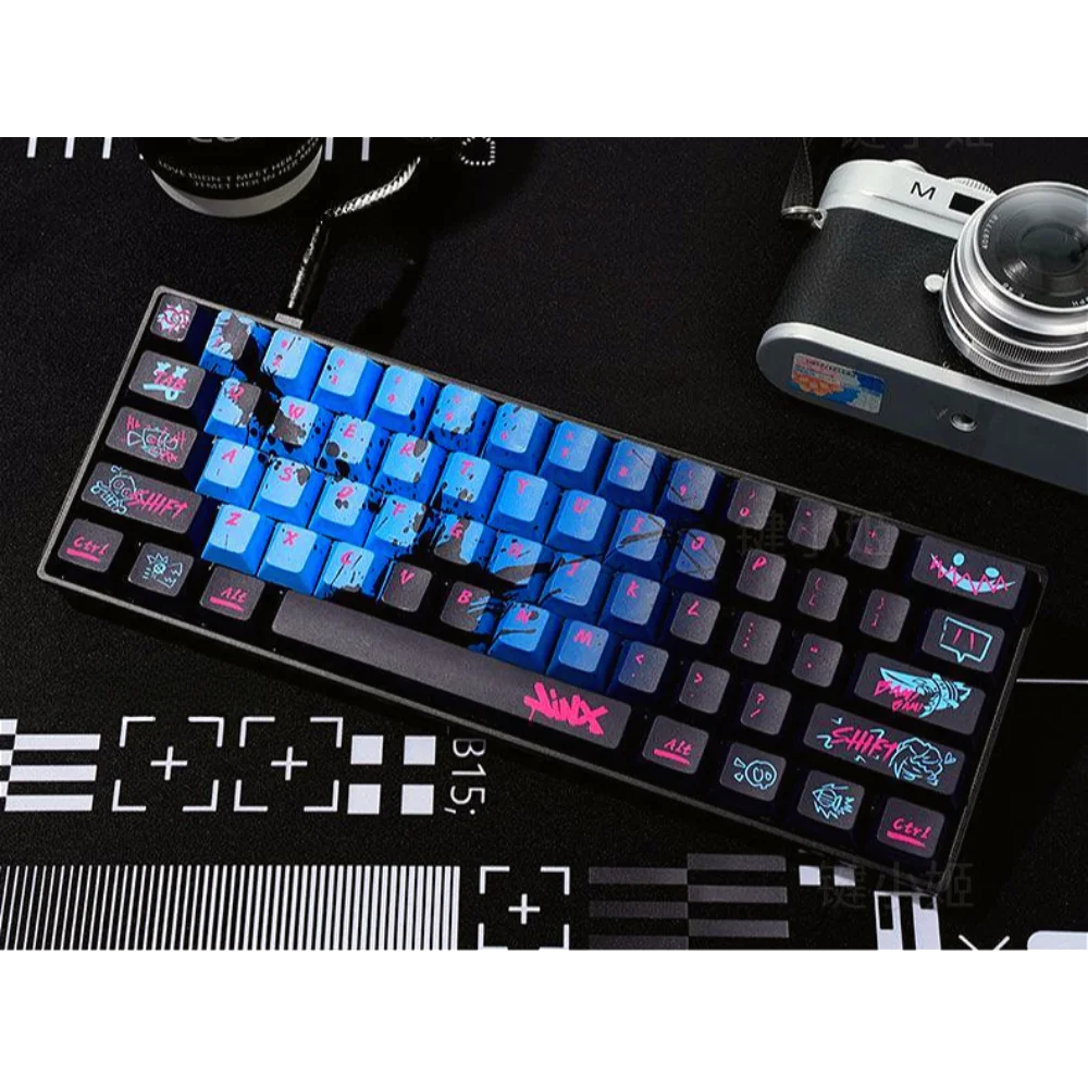 Jinx Personality Key Cap Set PBT 137 Key Gaming Key Cap for 60/84/98/108 Mechanical Keyboard Profile MX Switch