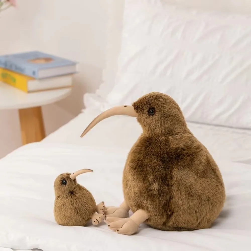 Short Plush Kiwi Bird Plush Toy Soft Stuffed 12/28cm Kiwi Bird Plushie Fluffy Texture PP Cotton Filling Stuffed Kiwi Bird Doll