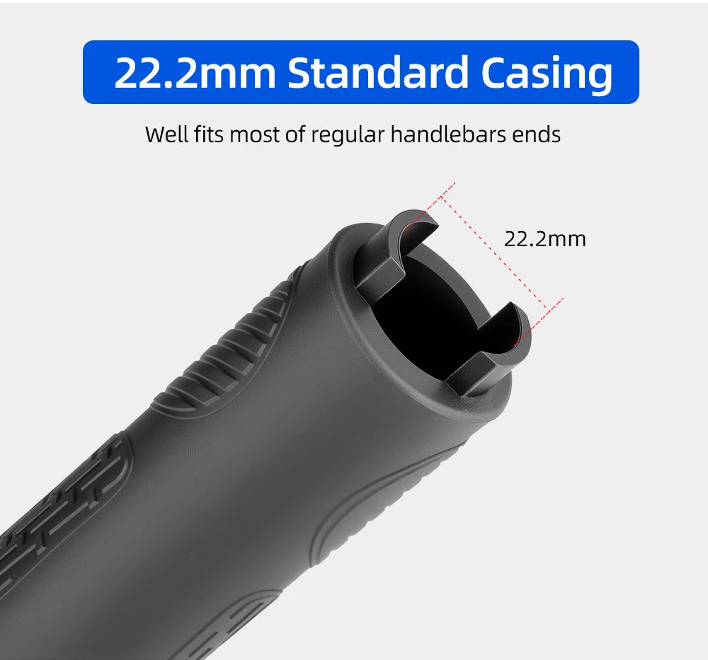 Große Handgriffe, MTB-Lenkerende, zusammenklappbares Fahrrad, lange, kurze, drehbare Stangengehäuse mit verdecktem Sicherungsring, TPE, stromlinienförmige Handballenauflage – Detail 13