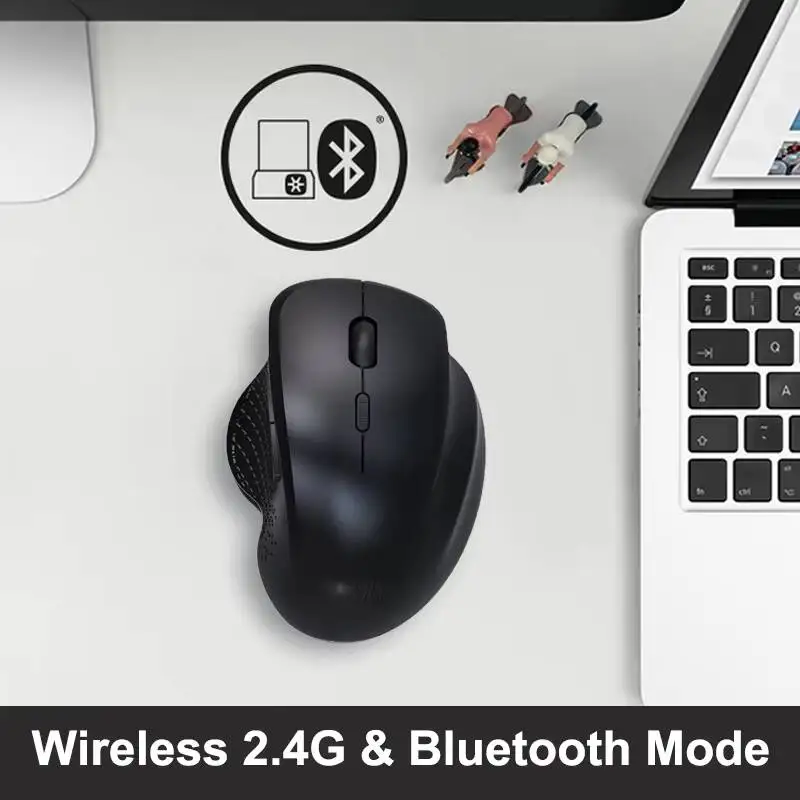 Bluetooth 2.4G Dual Mode Mouse Ergonomic Rechargeable Wireless Mute Mause Verical Office Computer USB Mice For Laptop PC Tablet