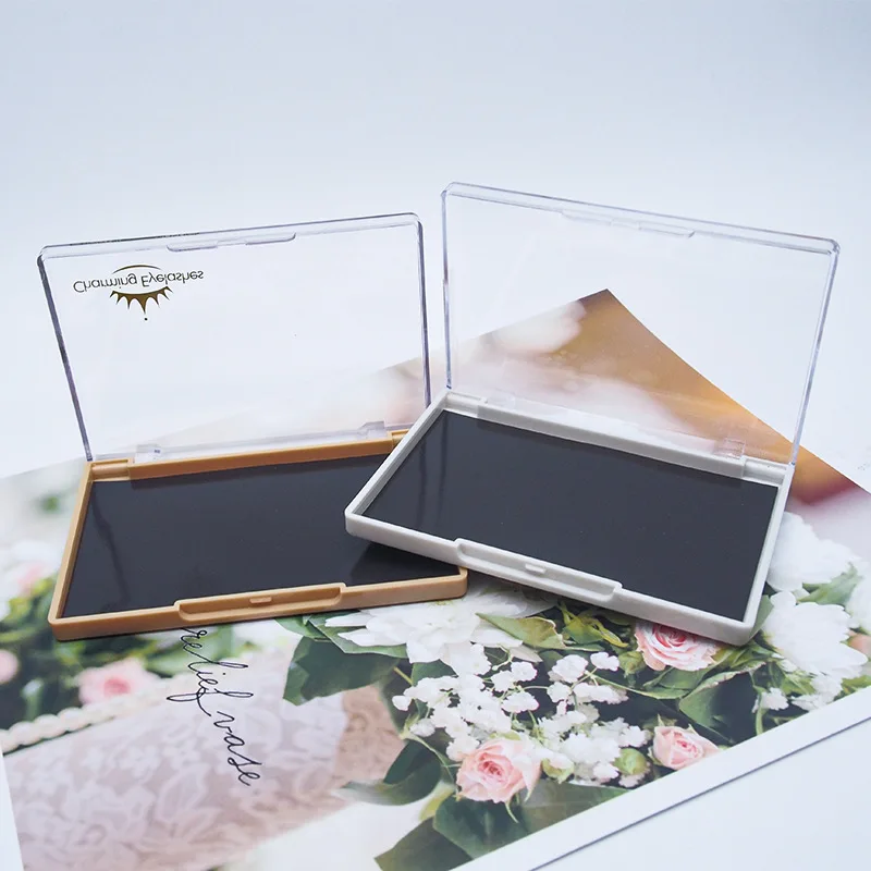 DIY square eye shadow tray red storage box with brush