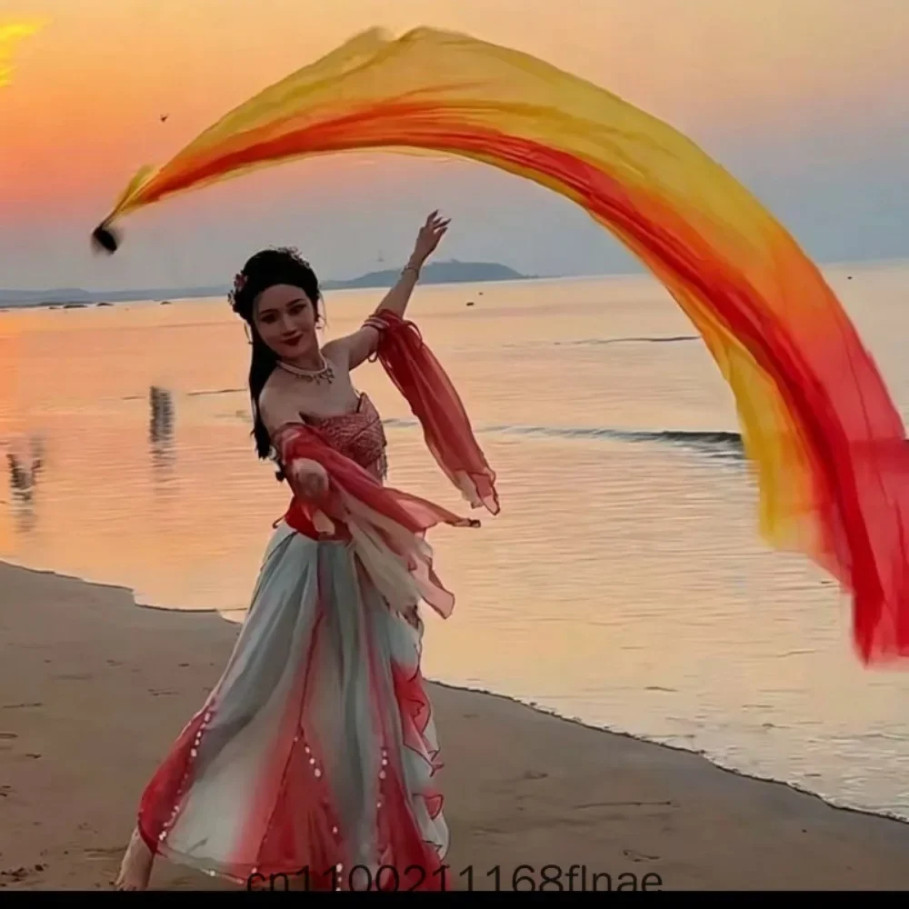 Belly Dance Throwing Ribbon Scarf Simulation Silk Streamer For Female Dancer Opening Dance Stage Performance Party Show Decorati