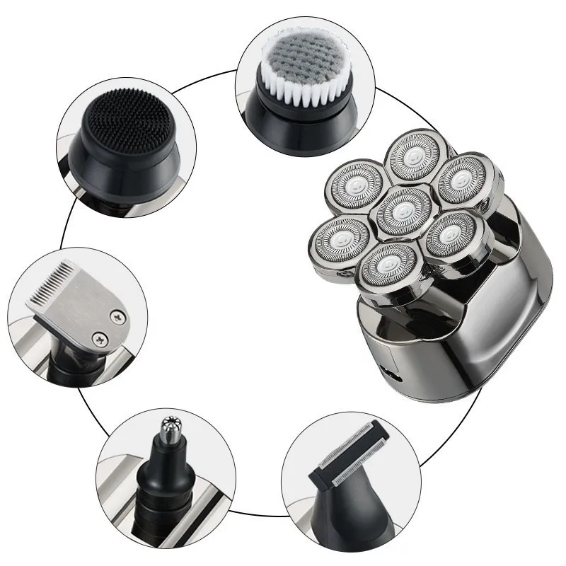 جديد وصول الرجال متعددة الوظائف الحلاقة الحلاقة الكهربائية ستة شفرات رئيس أداة إزالة الشعر Barbeau