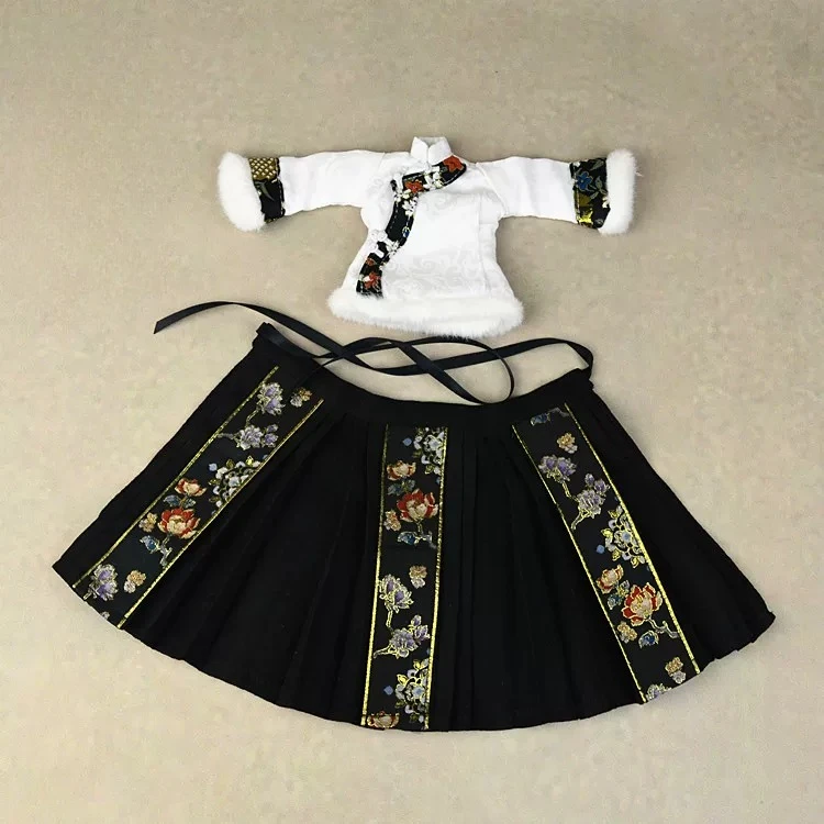 1/6 Maßstab Chinesisches Tang-Kostüm für Frauen, bedruckter Hanfu-Pferdegesichtsrock, Kapuzenumhang für 12-Zoll-Soldaten-Actionfigur-Puppe – Detail 25