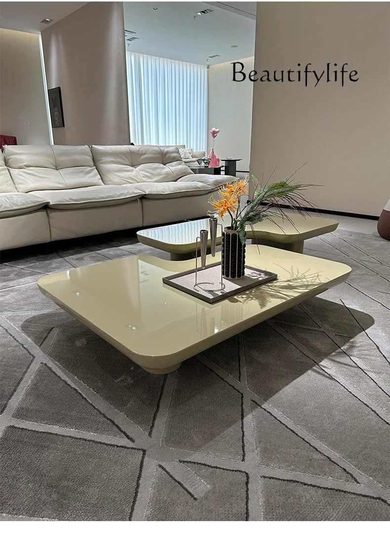 

Living room coffee table solid wood paint special-shaped combination high-end creative modeling bamboo sofa coffee table