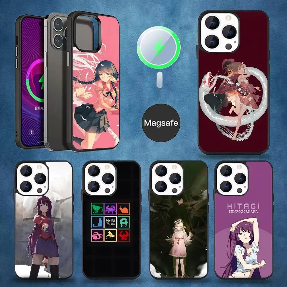 

M-Monogatari Series Phone Case For iPhone 16,15,14,13,12,11,Pro,Max,Plus,Mini,Magsafe,Magnetic Wireless Charging Case