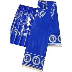 Blue-African Satin Silk Fabric for Party Dress, Organza Silk, High Quality, 6Yards. (OP-08-32