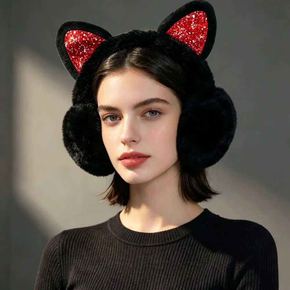 Winter Warm Earmuffs Plush Soft Ear Muffs Fashion Cat Ear Style Thickened Protection Accessories For Women Daily Commute