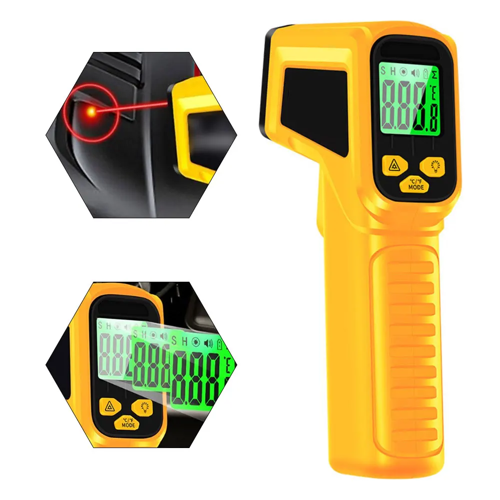 

Инфракрасный термометр с большим ЖК-дисплеем для легкого считывания Бесконтактная конструкция для быстрого точного измерения температуры