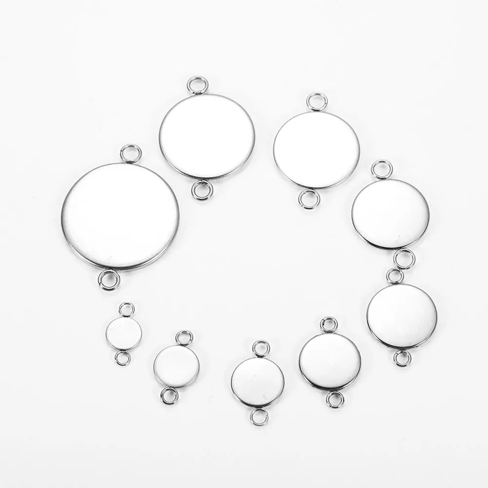 

50 Pcs Stainless Steel Bottom Bracket Handmade Pendant Time Base DIY Accessories Fashion Jewelry Making