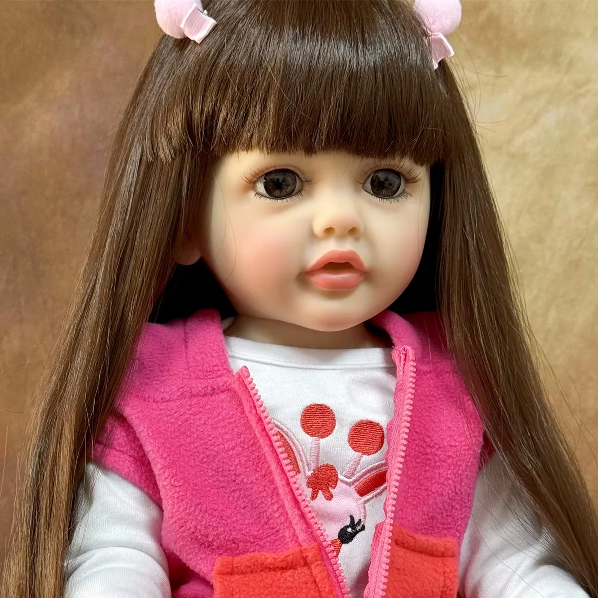 

JOYORA High Quality Soft Vinyl Rebirth Doll Long Hair Girl Doll Skin Visible Vein Handmade Doll Children Playmate Birthday Gift