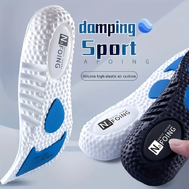 Soft Sports Shock Absorption Insoles, High Elastic Deodorant Comfortable Running Sneaker Insoles