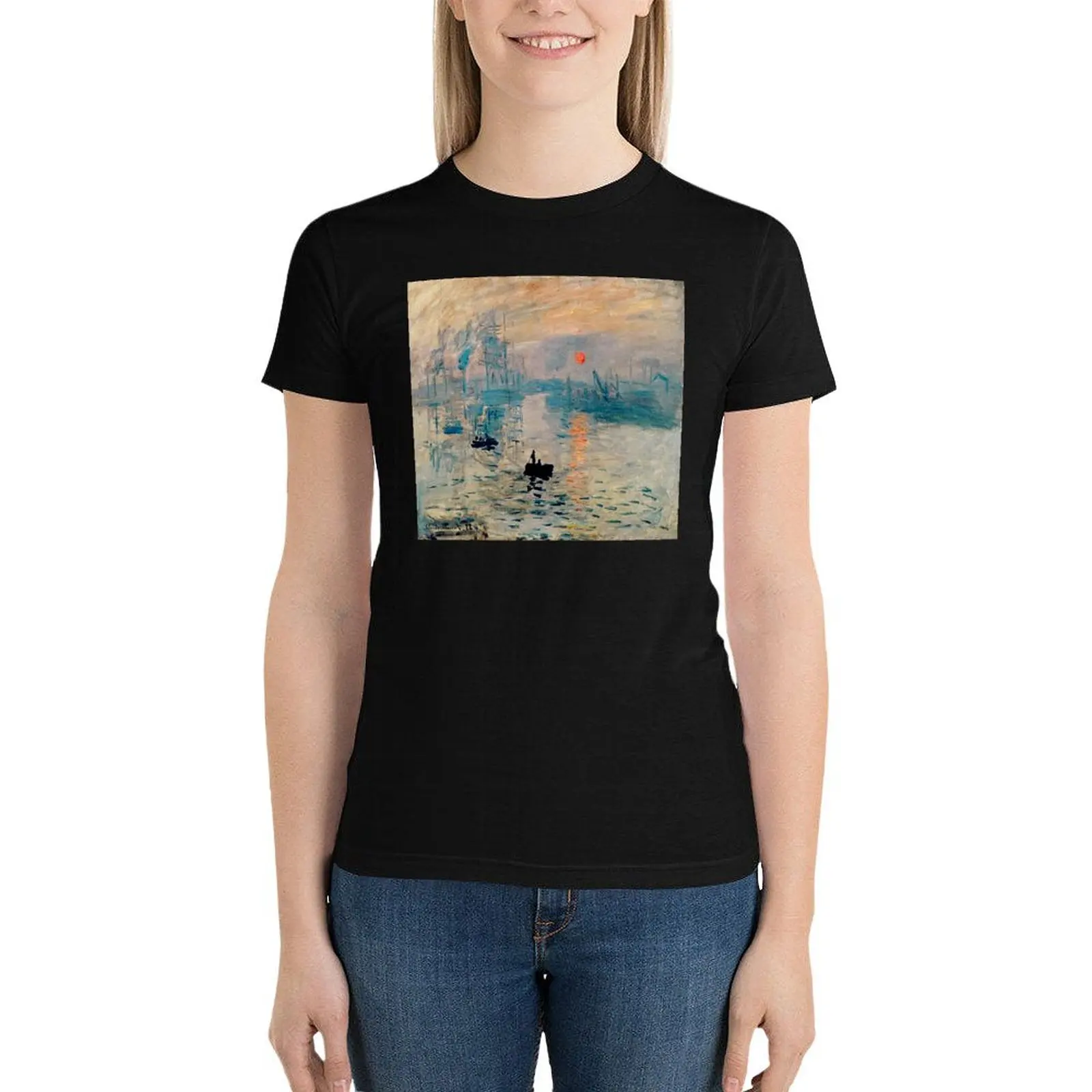 Impression Sunrise' | 'Impression Soleil Levant' de Claude Monet T-Shirt oversized vintage clothes clothes for Women