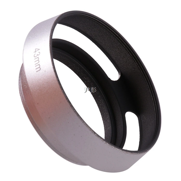 Silver 43mm Metal Vented Lens Hood Screw-in Standard Type for Leica Voigtlander 7artisans Camera Lens Sun Shade