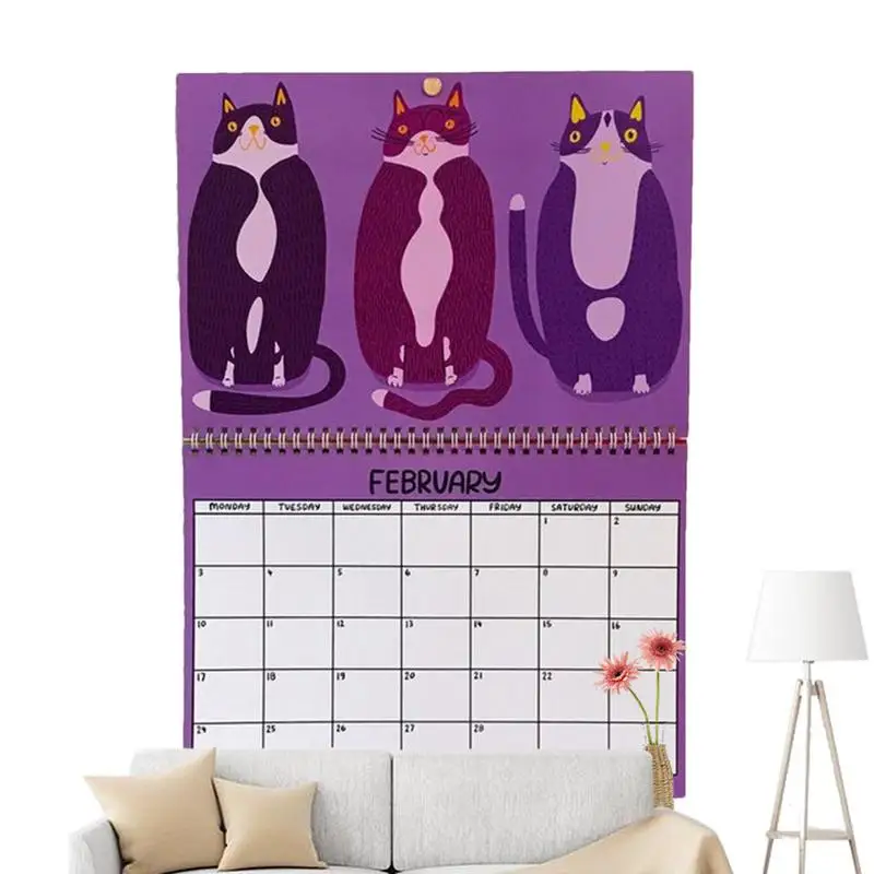 Cat Wall Calendar Wall Cat Planner 2025 Flipping Calendar For Classroom Wall Planner For Meditations Reflections Blessings