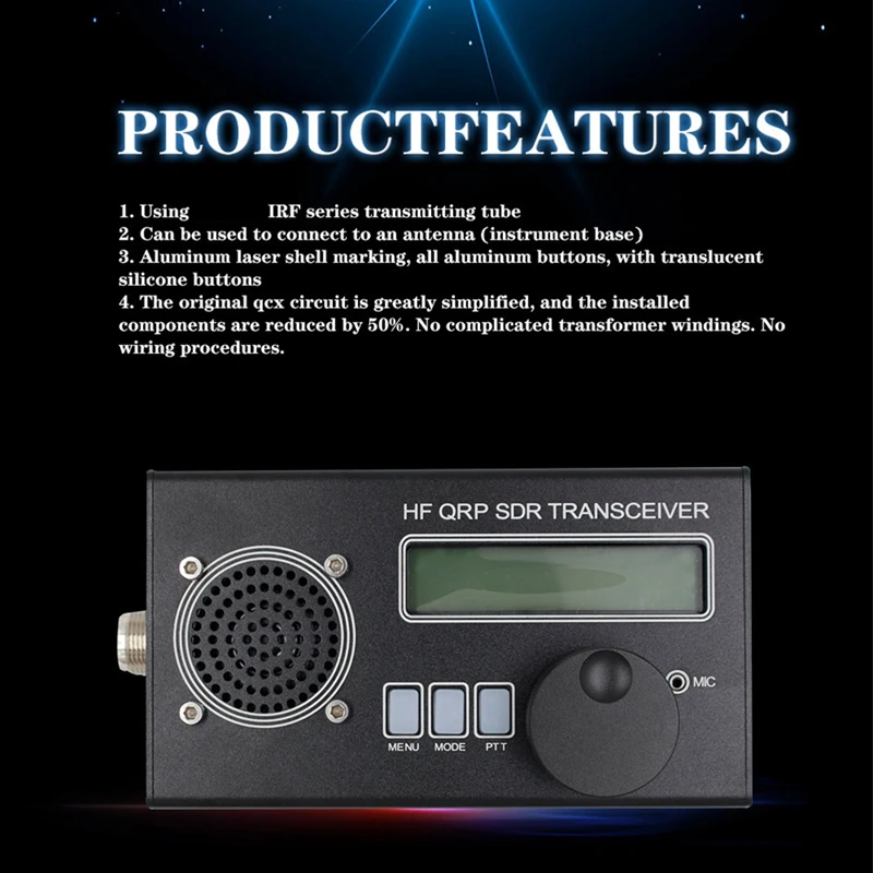 1 Set Portable Multifunction Shortwave Radio Transceiver USDX QRP SDR Radio Hobbyist Transceiver + US Plug
