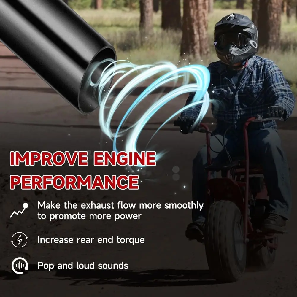 Mini Bike Exhaust Pipe Kit for Predator 212cc 224cc 196cc Coleman CT200U BT200X CT200U-EX 6.5hp GX160 GX200 Small Engine Kit