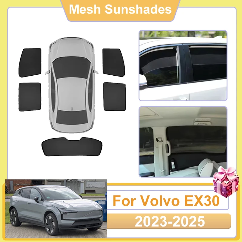 

For Volvo EX30 Accessories 2024 2023 2025 Car Window Sun Shade Mesh Cover Anti UV Visor light Shield Sunshade Baffle Accessories