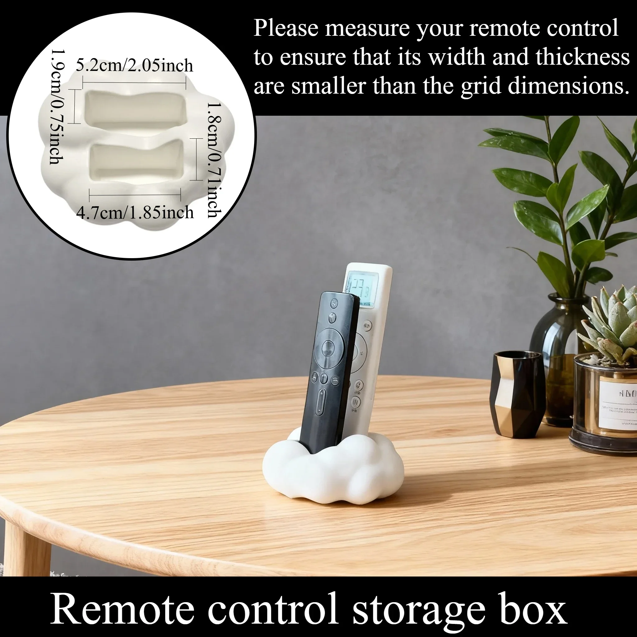 Cute 3D Cloud-Shaped Remote Control Holder - Desktop Home Storage Organizer Stand for TV/Air Conditioner Remotes, Phones Gadgets