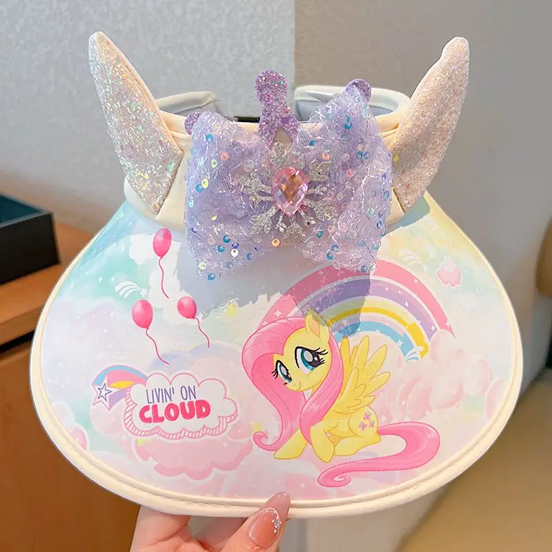 

My Little Pony Sun Hat, Summer Girl UV Protection, Empty Cap, Cute Rainbow Pony, Sparkling Creative Shape, Kids Sun Hat Gift