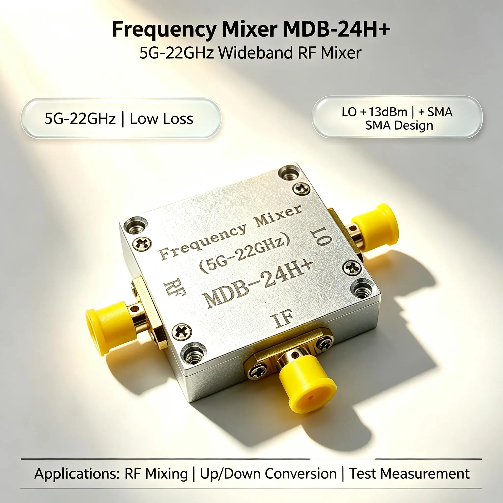 DYKB 5G-22Ghz Broadband Mixer MDB-24H+ SMA RF Up Down Converter LP/IF HIGH Frequency Mixer F/ HAM Radio Amplifier Communic Radar
