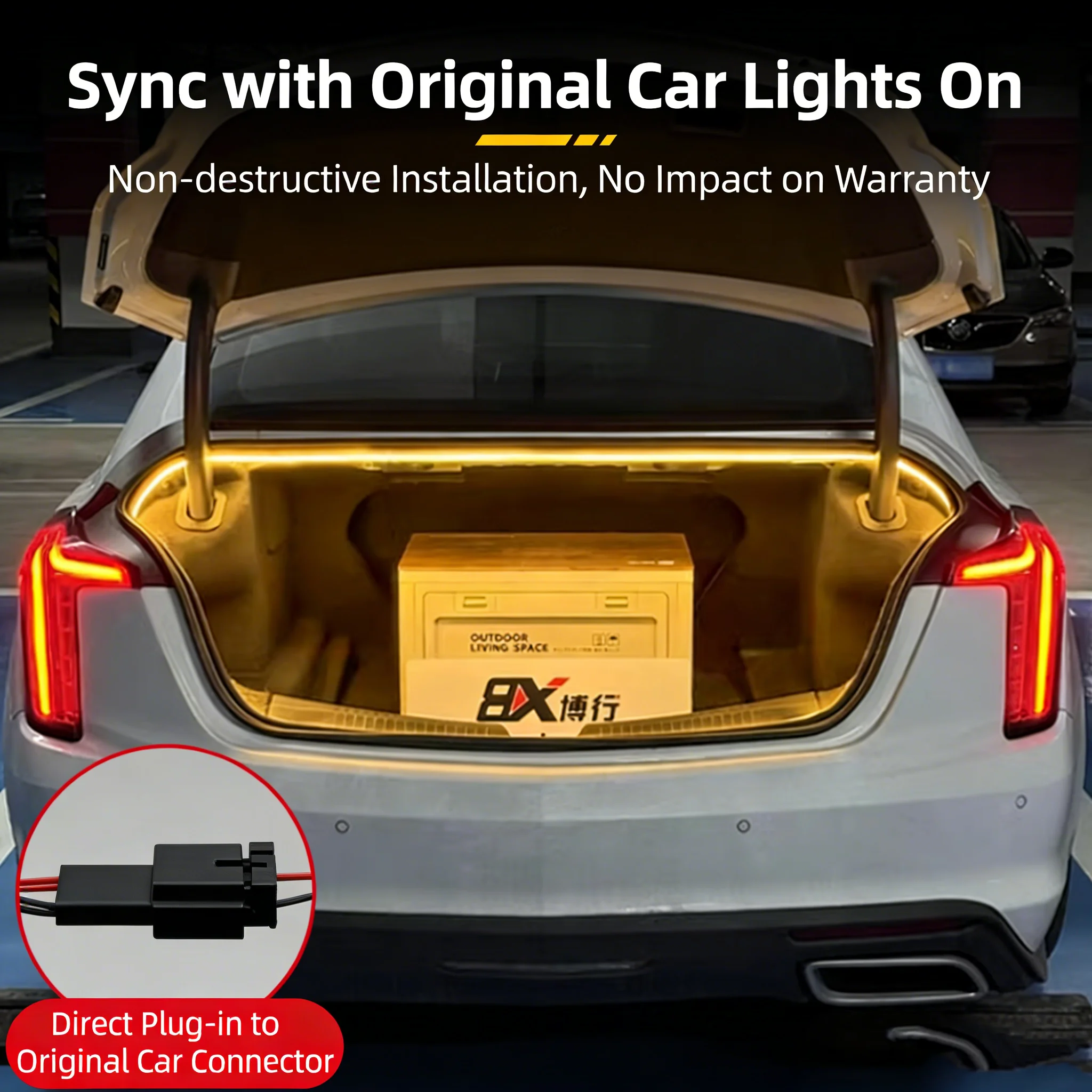 

LED Rear Trunk Light Bar For Cadillac Sedan CT4 CT5 CT6 ATS CTS White Warm White Car Trunk Modified Atmosphere Lamp