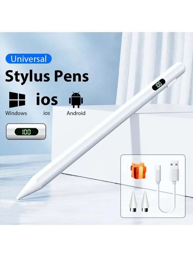 Uniwersalny rysik z wyświetlaczem LED informującym o poziomie naładowania baterii, do tabletów iPad, Samsung, Huawei, Xiaomi, rysik dotykowy do Androida, iOS i Windows. — zdjęcie produktu 7