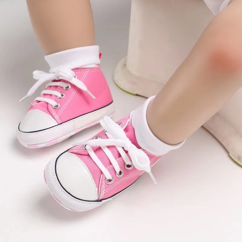 Chaussures de sport classiques en toile pour bébé, souliers pour enfant, nouveau-né, garçon, fille, imprimé étoile, premiers pas, anti ald