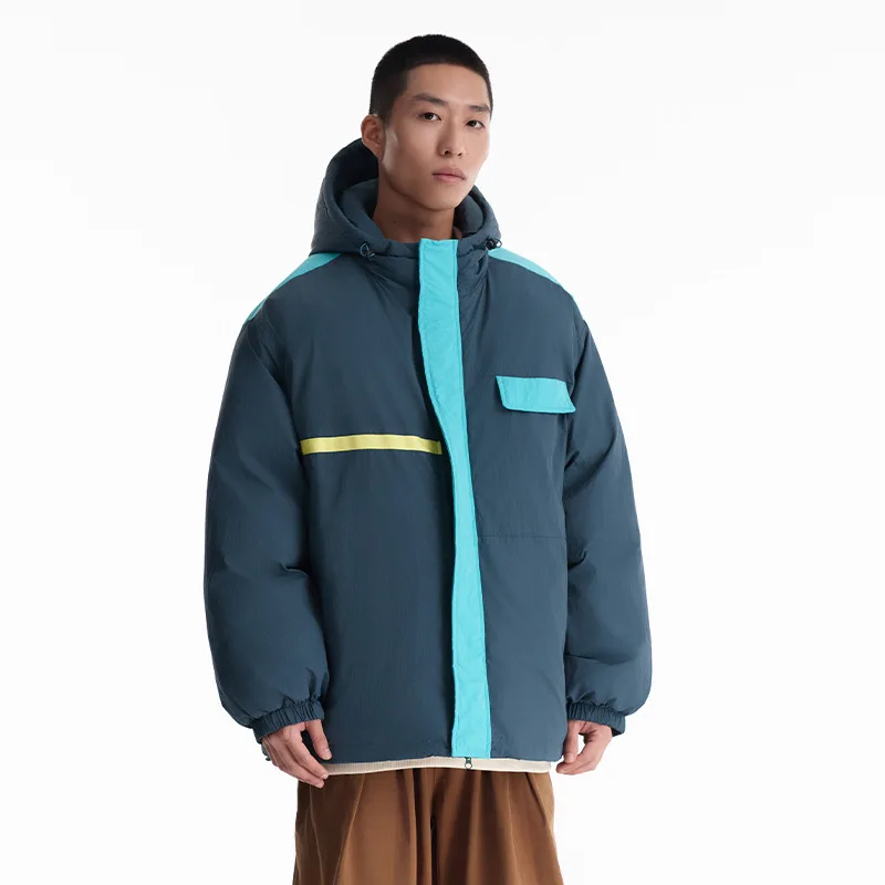 Chaqueta de empalme de algodón con capucha para hombre y mujer, parka informal, cálida, holgada, a la moda, de carga, abrigo de Camping, Cityboy,
