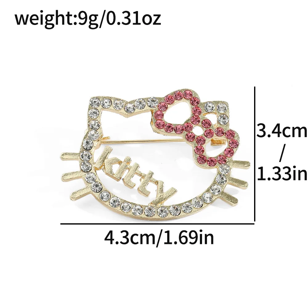 Sanrio Hello Kitty Brooch Soft Cute Adorable Metal Badge Accessories with Shiny Rhinestone Pins  Jewelry Accessories Brooches