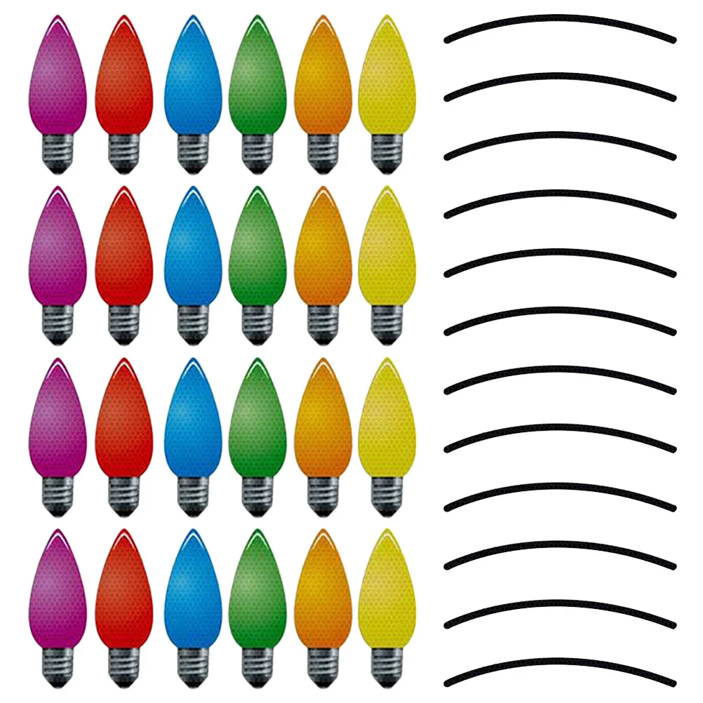 

1 set Magnetic Bulb Stickers Reflective Car Christmas Lights For Vehicle Garage Door Refrigerator Metal Surfaces Holiday Decor