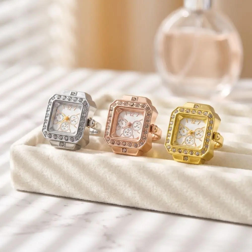 Cool Vintage Rings Jewelry Clock Heart Shape Alloy Roman Quartz Watch Creative Retro Finger Watch Ring Man