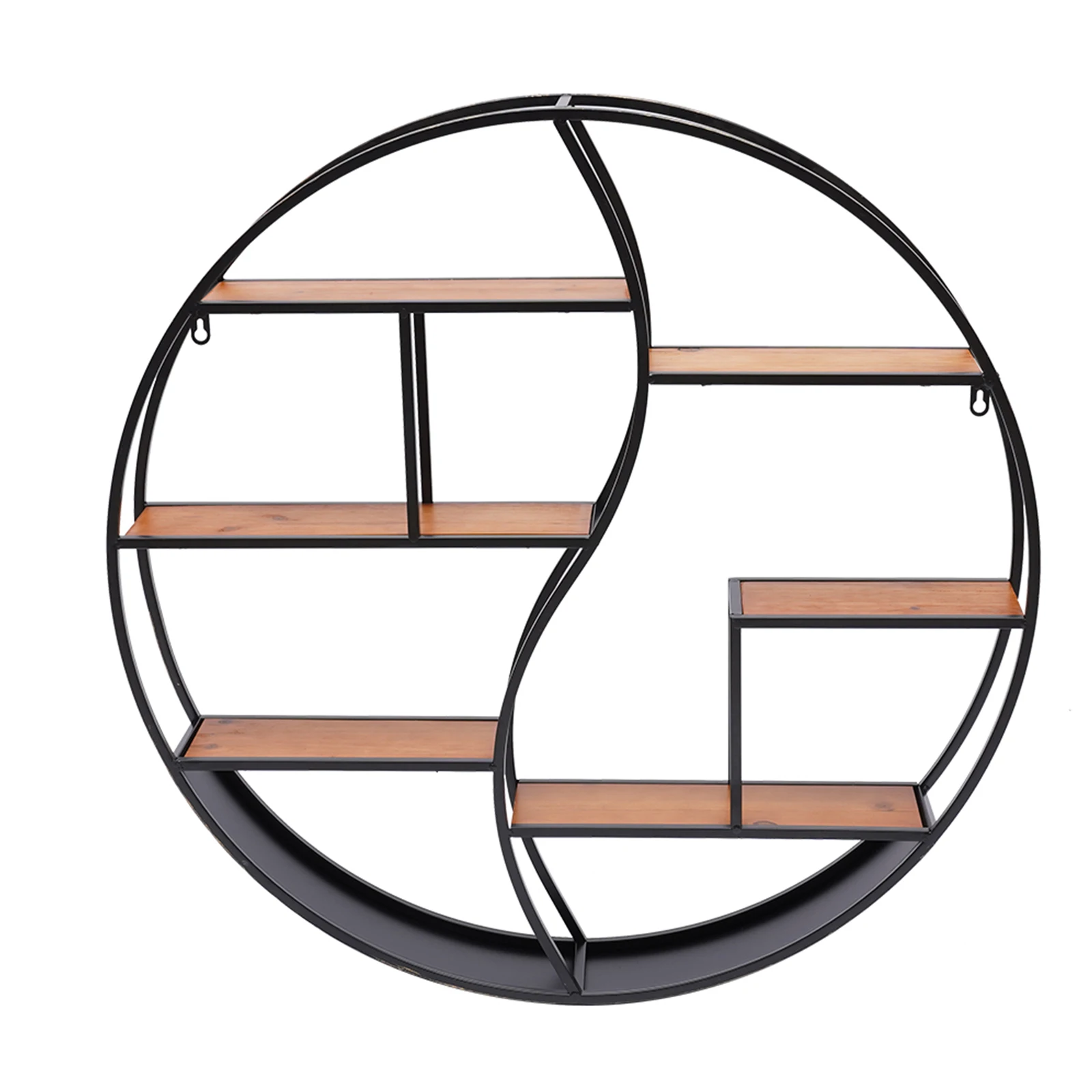 Support mural rond en bois T1, étagère de rangement pour livres, plantes à fleurs, support en pot, support créatif, décor mural de fond de chambre à