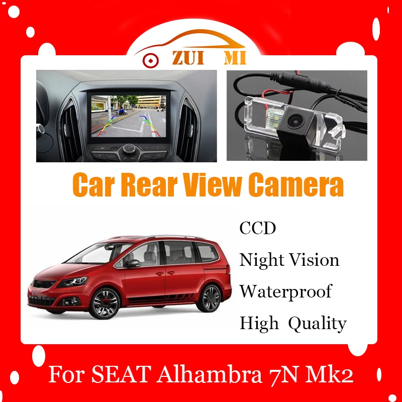 Car Reverse Rear View Camera For SEAT Alhambra 7N Mk2 2010~2016 CCD Full HD Night Vision Backup Parking Camera