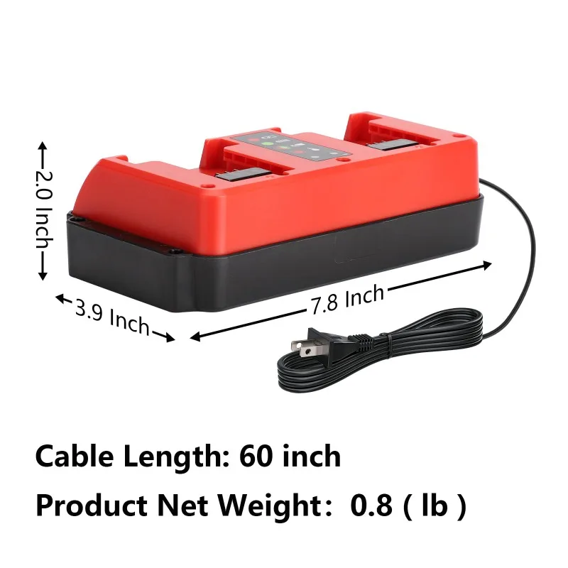 

Multi-Tool Charging Station Rapid Charging Station 2-Port Lithium Battery Charger Compatible for Milwaukee 18V Lithium Batteries
