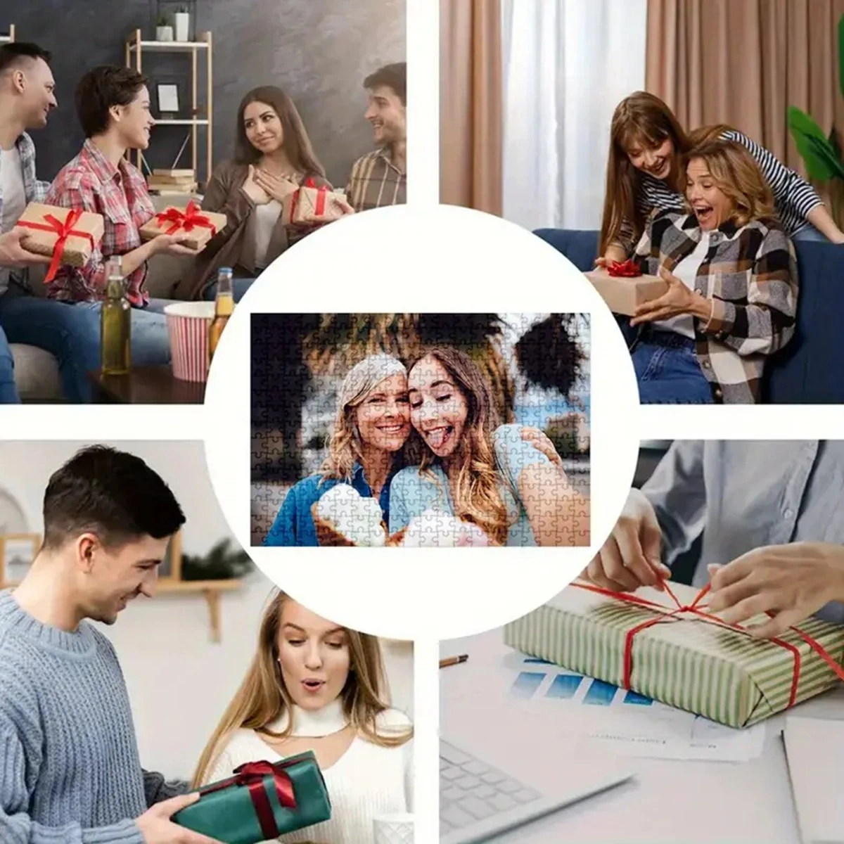 Personalized Custom Photo Puzzle Customized Seaside Cabin Sunset Theme Puzzle Toys for Kids Gifts view 5