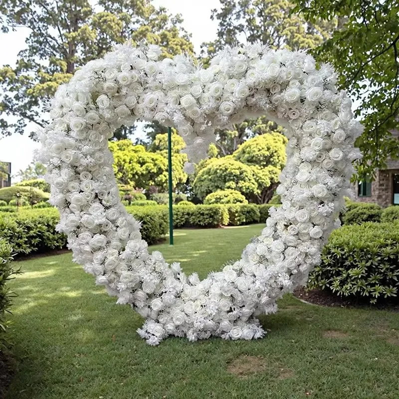 Offre Spéciale : Décoration Murale Florale Cœur Rose Rouge Blanc – Économique, Direct Usine, pour Maison, Jardin, Arche de Mariage